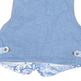 DREAMS Mens Blue & White Floral Patchwork Cotton Blend Waistcoat M Vest