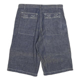 Womens Denim Blue Cotton Blend Casual Shorts XL W32 Large Pockets Relaxed Fit