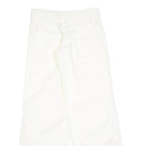 NIKE Girls Cotton Blend White Relaxed Wide-Leg Trousers W27 L30 Casual