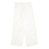 NIKE Girls Cotton Blend White Relaxed Wide-Leg Trousers W27 L30 Casual