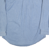 THE EDGE Mens Blue Button-Down Denim Shirt L Casual Cotton Blend Long Sleeve