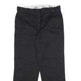 DICKIES Mens Cotton Blend Black Regular Straight Trousers W34 L28 Workwear Zip