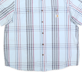 CARHARTT Mens White & Grey Plaid Cotton Blend Shirt XL Work Casual Button