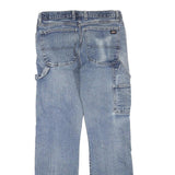 DICKIES Womens Blue Regular Fit Straight Denim Medium Wash W32 L32 Workwear