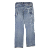 DICKIES Womens Blue Regular Fit Straight Denim Medium Wash W32 L32 Workwear