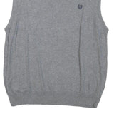 CHAPS Mens Grey Plain Pullover Cotton Blend V-Neck Jumper M Classic Style