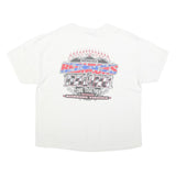 HANES Mens White Virginia Racing Graphic T-Shirt 2XL Short Sleeve Crew Neck