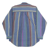 COLOURS Mens Blue Red Green Striped Shirt M Cotton Button-Down Casual Top