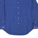 NAUTICA Mens Blue Button-Down Shirt L Classic Cotton Blend Long Sleeve Casual