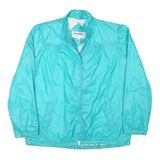 WINDY WEATHER Womens Turquoise Plain Button Jacket L Polyester Blend Lightweight