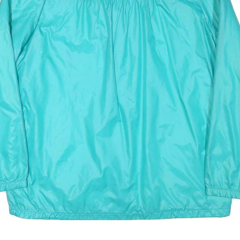 WINDY WEATHER Womens Turquoise Plain Button Jacket L Polyester Blend Lightweight