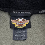 An American Legend Harley Davidson 1/4 Zip - Large Green Polyester