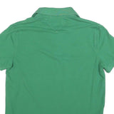 TOMMY HILFIGER Mens Green Slim Fit Short Sleeve Polo Shirt L Cotton Blend