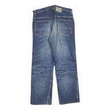 HELLER'S CAFE Mens Relaxed Denim Blue Jeans Cotton W34 L28 Classic Zip Pockets