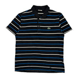 Lacoste Striped Polo Shirt - Large Blue Cotton