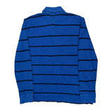 Tommy Hilfiger Striped Long Sleeve Polo Shirt - XL Blue Cotton