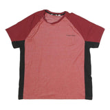CALVIN KLEIN Mens Red & Black Colourblock T-Shirt XL Short Sleeve Crew Neck