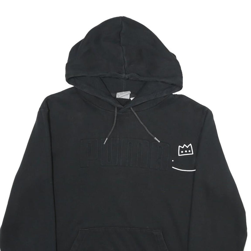 PUMA Mens Black Hoodie M Cotton Blend Pullover Hooded Sweatshirt