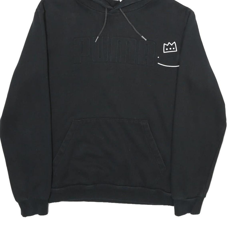 PUMA Mens Black Hoodie M Cotton Blend Pullover Hooded Sweatshirt