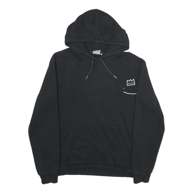 PUMA Mens Black Hoodie M Cotton Blend Pullover Hooded Sweatshirt