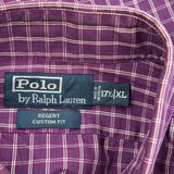 Regent Polo By Ralph Lauren Checked Shirt - XL Purple Cotton