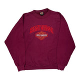 Harley Davidson Spellout Sweatshirt - XL Burgundy Cotton