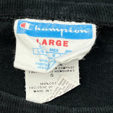 Champion Spellout Long Sleeve T-Shirt - Large Black Cotton