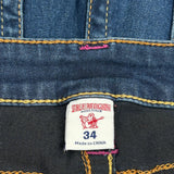 True Religion Contrast Stitch Jeans - 32W 28L Dark Wash Cotton