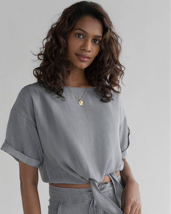 Twist and Sway Top in Stone Grey