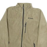 COLUMBIA Mens Beige Jacket L Polyester Plain Zip Full Length Outdoor Casual