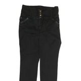 SEVEN7 Womens Black Regular Skinny Denim Light W32 L30 High Waist Zip Jeans