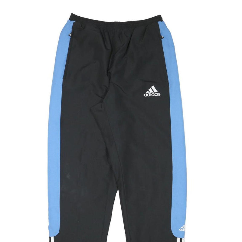 ADIDAS Mens Joggers Black & Blue Regular Tapered M W26 L31 Sportswear Track