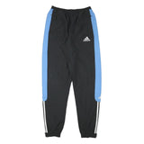 ADIDAS Mens Joggers Black & Blue Regular Tapered M W26 L31 Sportswear Track