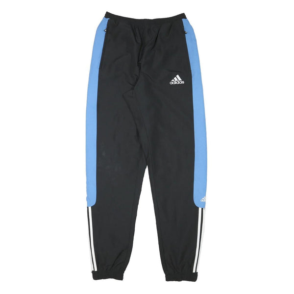 ADIDAS Mens Joggers Black & Blue Regular Tapered M W26 L31 Sportswear Track