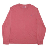 POLO RALPH LAUREN Mens Red Long Sleeve Crew Neck T-Shirt L Cotton Blend