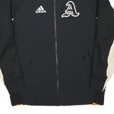 ADIDAS Mens Black & Cream Letterman Style Jacket M Polyester Blend Sportswear