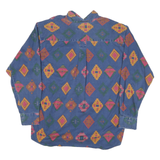 REVIEW BAXTER Mens Blue Pattern Cotton Blend Shirt M Button-Down Collar Long