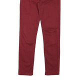 TOMMY HILFIGER Mens Regular Fit Red Skinny Denim W28 L29 Zip Cotton Blend Jeans