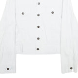 O.K.O. Womens White Button Jacket S Polyamide Blend Classic Plain Button Closure