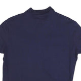LACOSTE Womens Navy Blue Short Sleeve Plain Polo Shirt L Cotton Blend Classic
