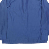 Mens Blue Pattern Long Sleeve Shirt L Button Front Casual Workwear Relaxed Fit