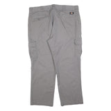 DICKIES Mens Cotton Blend Grey Regular Straight Trousers W40 L30 Workwear Casual