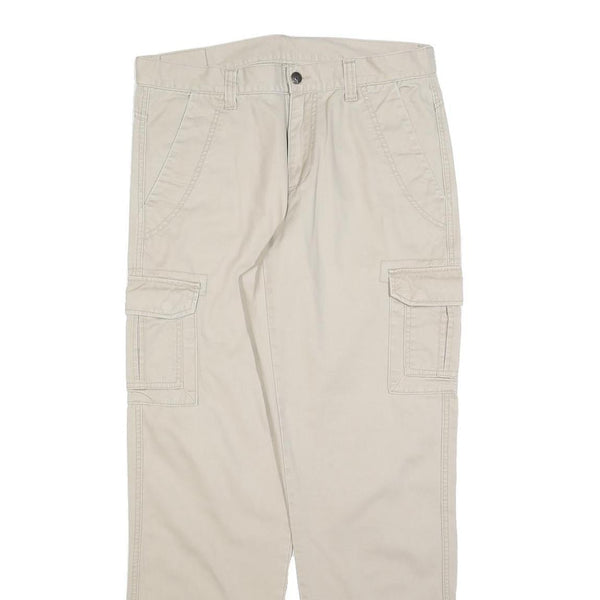 TOM RAMSEY Mens Cotton Blend Beige Regular Straight Trousers W34 L32 Cargo
