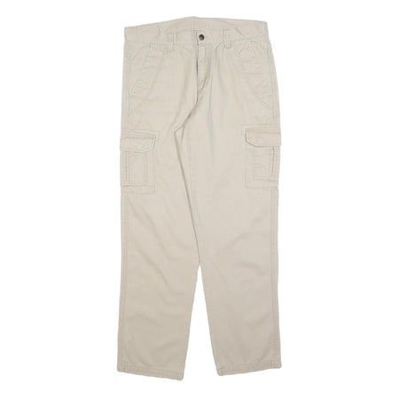 TOM RAMSEY Mens Cotton Blend Beige Regular Straight Trousers W34 L32 Cargo