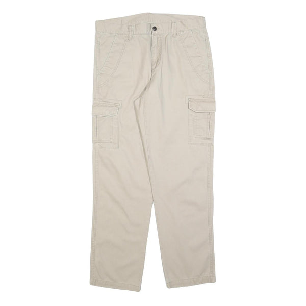 TOM RAMSEY Mens Cotton Blend Beige Regular Straight Trousers W34 L32 Cargo