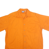 CADRE ATHLETIC Mens Orange Cotton Shirt 2XL Short Sleeve Button Up Casual Wear