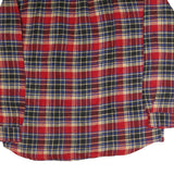 ELLEBI Mens Red Beige & Blue Check Shirt 2XL Cotton Long Sleeve Casual Button