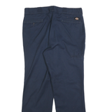 DICKIES Mens Cotton Blend Navy Regular Straight Trousers W36 L32 Workwear