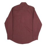 TRUSSARDI Mens Maroon Striped Shirt M Cotton Blend Classic Fit Long Sleeve