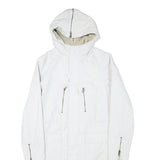 LEVI'S Womens White Zip Hooded Jacket S Polyester Blend Outdoor Casual